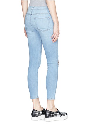 Back View - Click To Enlarge - FRAME - 'Le Skinny de Jeanne' distressed cropped jeans