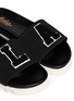Detail View - Click To Enlarge - JOSHUA SANDERS - 'L.A' fleece letter slide sandals