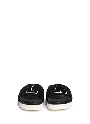 Figure View - Click To Enlarge - JOSHUA SANDERS - 'L.A' fleece letter slide sandals