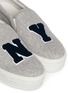 Detail View - Click To Enlarge - JOSHUA SANDERS - 'N.Y' fleece letter jersey flatform skate slip-ons