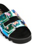 Detail View - Click To Enlarge - JOSHUA SANDERS - 'Camo' holographic foil slide sandals