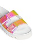Detail View - Click To Enlarge - JOSHUA SANDERS - 'Viper' holographic foil slide sandals
