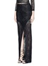 Front View - Click To Enlarge - ALICE & OLIVIA - 'Rhett' jersey lace wrap maxi dress