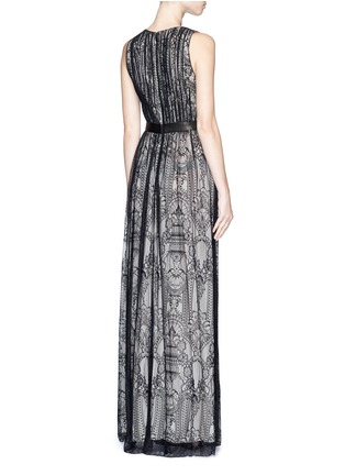 Back View - Click To Enlarge - ALICE & OLIVIA - 'Sybil' plunge V-neck lace maxi dress