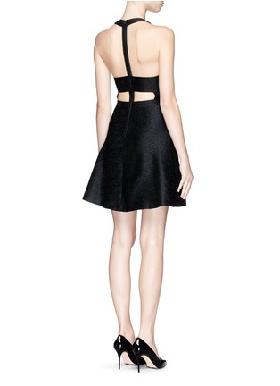 Back View - Click To Enlarge - ALICE & OLIVIA - 'Danie' open back brocade box pleat dress
