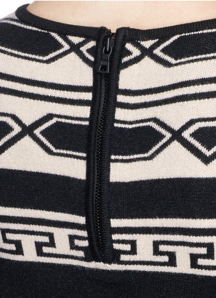 Detail View - Click To Enlarge - ALICE & OLIVIA - 'Darby' geometric pattern intarsia knit dress