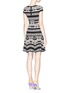 Back View - Click To Enlarge - ALICE & OLIVIA - 'Darby' geometric pattern intarsia knit dress