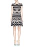 Main View - Click To Enlarge - ALICE & OLIVIA - 'Darby' geometric pattern intarsia knit dress