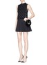 Figure View - Click To Enlarge - ALICE & OLIVIA - Waffle jersey drop waist flare skirt