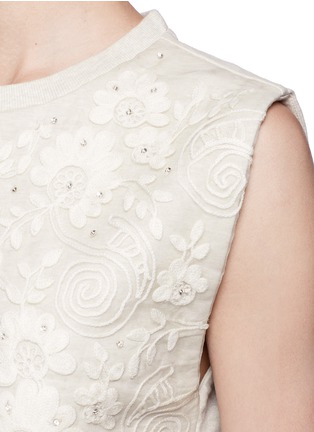 Detail View - Click To Enlarge - ALICE & OLIVIA - 'Beryl' embroidered front sleeveless sweatshirt