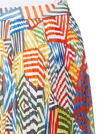 Detail View - Click To Enlarge - ALICE & OLIVIA - 'Shannon' multi stripe pleat maxi skirt