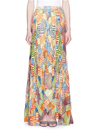 Main View - Click To Enlarge - ALICE & OLIVIA - 'Shannon' multi stripe pleat maxi skirt