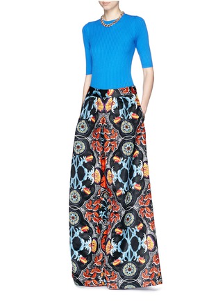 Figure View - Click To Enlarge - ALICE & OLIVIA - Baroque print high waist culottes