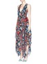 Front View - Click To Enlarge - ALICE & OLIVIA - 'Kora' baroque print pleat chiffon midi dress