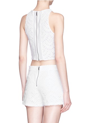 Back View - Click To Enlarge - ALICE & OLIVIA - 'Tamra' eyelet lace cropped top