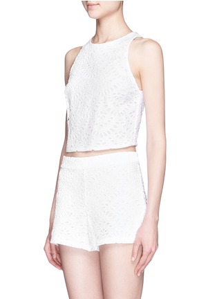 Front View - Click To Enlarge - ALICE & OLIVIA - 'Tamra' eyelet lace cropped top