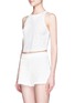 Front View - Click To Enlarge - ALICE & OLIVIA - 'Tamra' eyelet lace cropped top