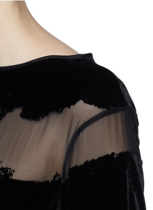 Detail View - Click To Enlarge - MS MIN - Devoré velvet sheer silk dress