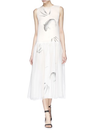 Figure View - Click To Enlarge - MS MIN - Koi print silk chiffon dress