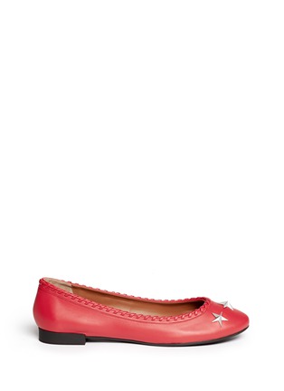 Main View - Click To Enlarge - GIVENCHY - Star stud whipstitch leather ballerina flats