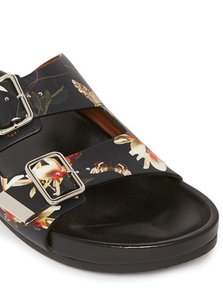 Detail View - Click To Enlarge - GIVENCHY - Magnolia moth print leather sandals