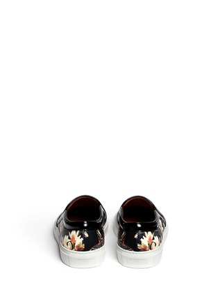 Back View - Click To Enlarge - GIVENCHY - Magnolia moth print leather slip-ons