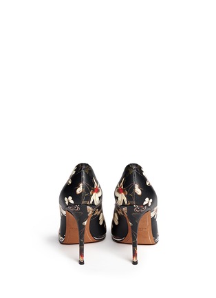 Back View - Click To Enlarge - GIVENCHY - Magnolia moth print leather pumps