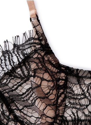 Detail View - Click To Enlarge - KIKI DE MONTPARNASSE - 'Enchante' lace georgette demi bra