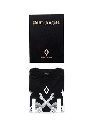 Main View - Click To Enlarge - MARCELO BURLON - 'Palm Angels' hands print T-shirt and book set