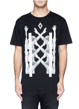 Figure View - Click To Enlarge - MARCELO BURLON - 'Palm Angels' hands print T-shirt and book set