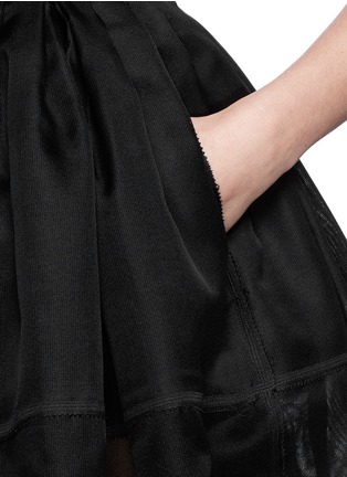 Detail View - Click To Enlarge - MS MIN - High waist silk gauze flare skirt