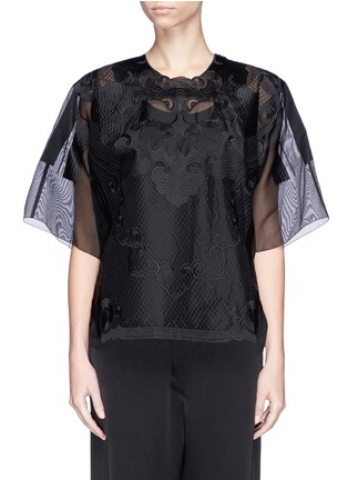 Main View - Click To Enlarge - MS MIN - Lion embroidery silk gauze top
