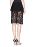 Back View - Click To Enlarge - MS MIN - Lacquer lace underlay crepe peplum skirt