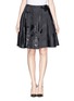 Main View - Click To Enlarge - MS MIN - 'Spread Ink' Lurex-silk jacquard flare skirt
