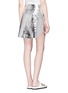 Back View - Click To Enlarge - MC Q - Foil lamb leather zip skirt