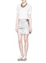 Figure View - Click To Enlarge - MC Q - Foil lamb leather zip skirt