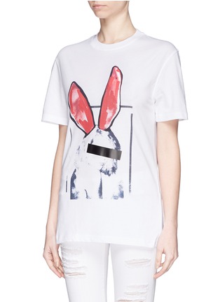 Front View - Click To Enlarge - MC Q - Liesa bunny print boyfriend T-shirt