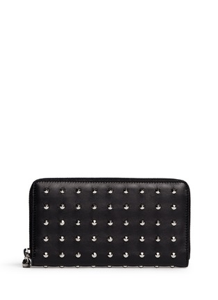 Back View - Click To Enlarge - ALEXANDER MCQUEEN - Skull stud leather continental wallet
