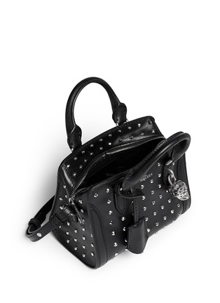 Detail View - Click To Enlarge - ALEXANDER MCQUEEN - 'Padlock' small studded leather tote