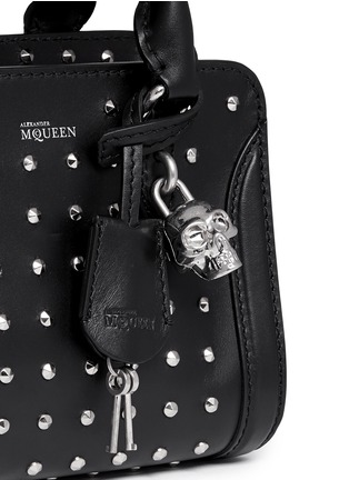 Detail View - Click To Enlarge - ALEXANDER MCQUEEN - 'Padlock' small studded leather tote