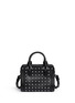 Back View - Click To Enlarge - ALEXANDER MCQUEEN - 'Padlock' small studded leather tote