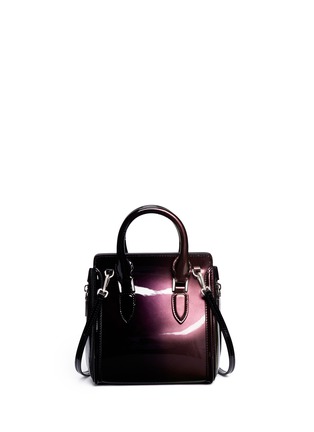 Back View - Click To Enlarge - ALEXANDER MCQUEEN - 'Heroine' mini iridescent effect patent leather satchel