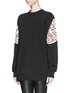 Front View - Click To Enlarge - GIVENCHY - Oversized satin butterfly wing sweatshirt