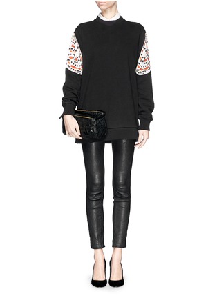 Figure View - Click To Enlarge - GIVENCHY - Oversized satin butterfly wing sweatshirt