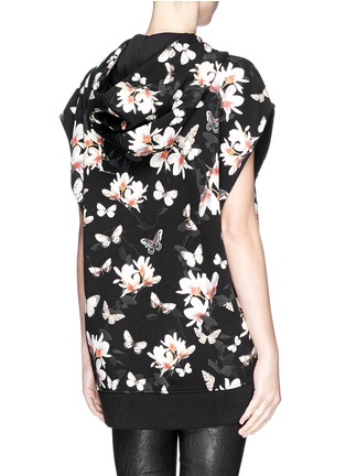 Back View - Click To Enlarge - GIVENCHY - Magnolia butterfly print hoodie 