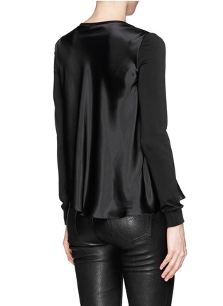 Back View - Click To Enlarge - GIVENCHY - Silk satin drape knit top