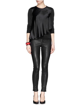 Figure View - Click To Enlarge - GIVENCHY - Silk satin drape knit top