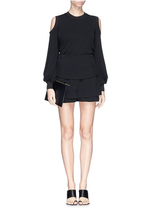 Figure View - Click To Enlarge - GIVENCHY - Double cuff skirt back crepe shorts