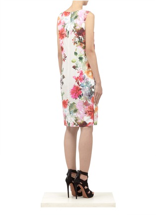 Back View - Click To Enlarge - ST. JOHN - Stretch-silk floral-printed dress