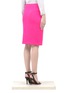 Back View - Click To Enlarge - ST. JOHN - Textured wool-blend pique-knitted pencil skirt